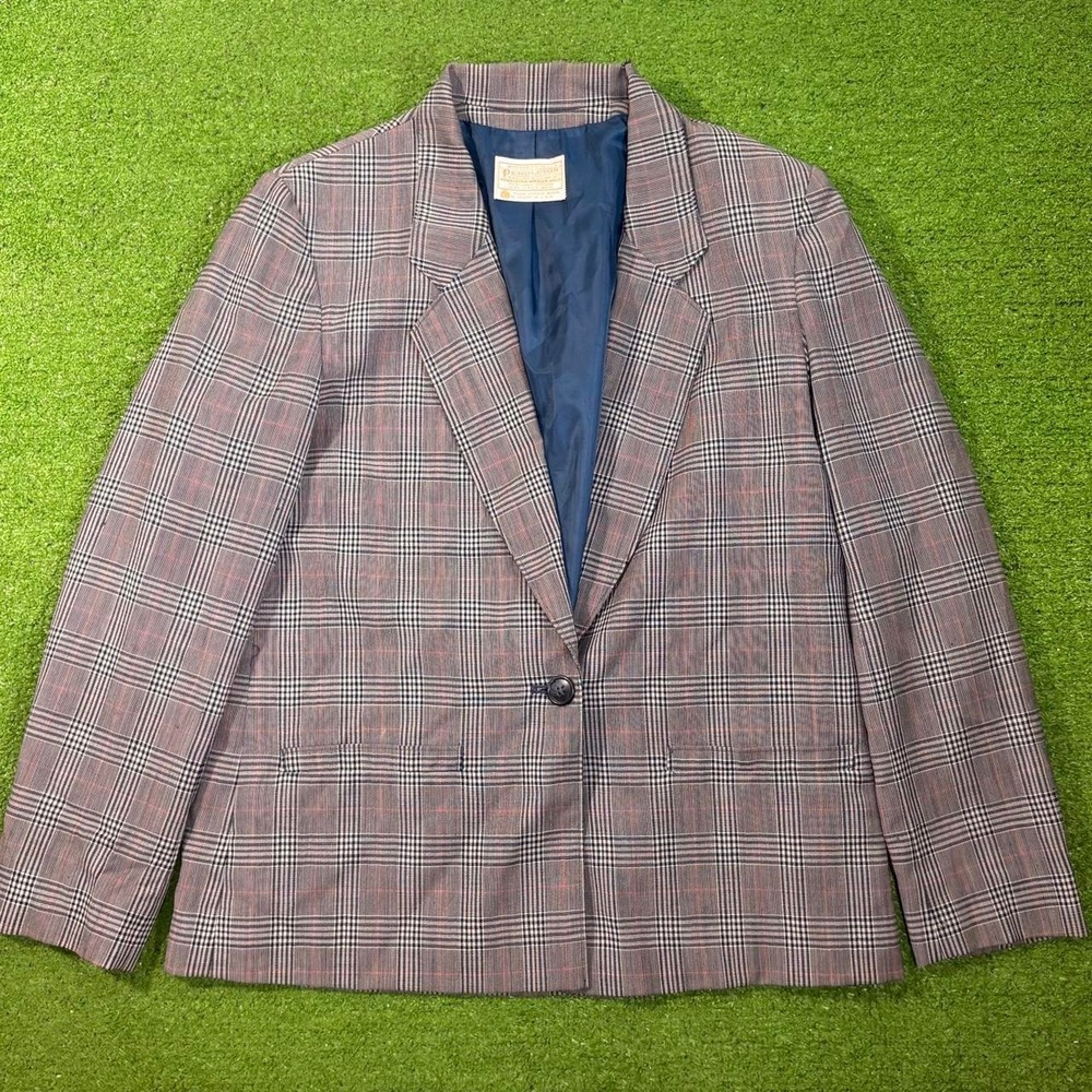 Vintage Pendleton Women's Sz 10 Wool Blazer Academia Preppy One‎ Button